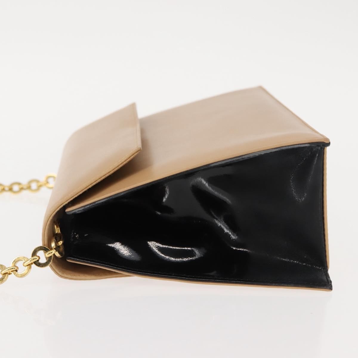Salvatore Ferragamo Chain Flap Shoulder Bag Leather, BEIGE, LEATHER, Shoulder bag