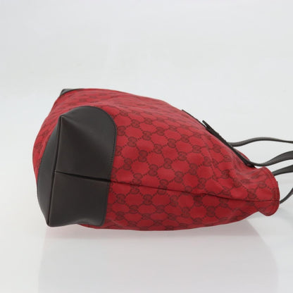 Gucci Original Zip Tote GG Canvas with Leather, Red, Canvas, Tote Bag