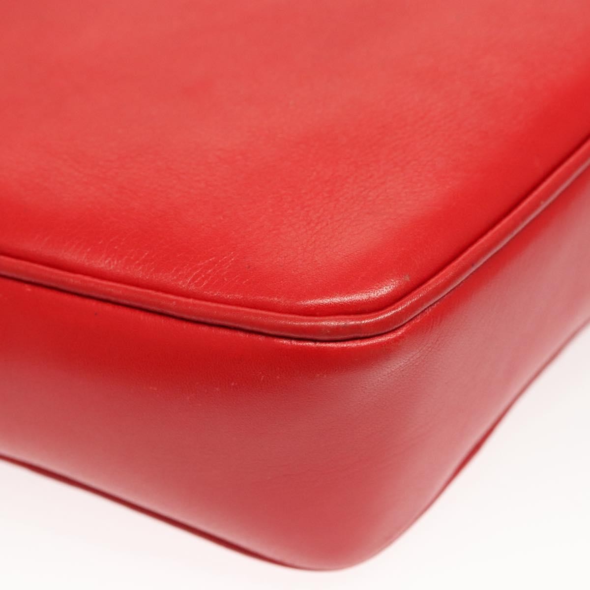 Celine Vintage Triomphe Shoulder Bag Leather, RED, LEATHER, Shoulder bag