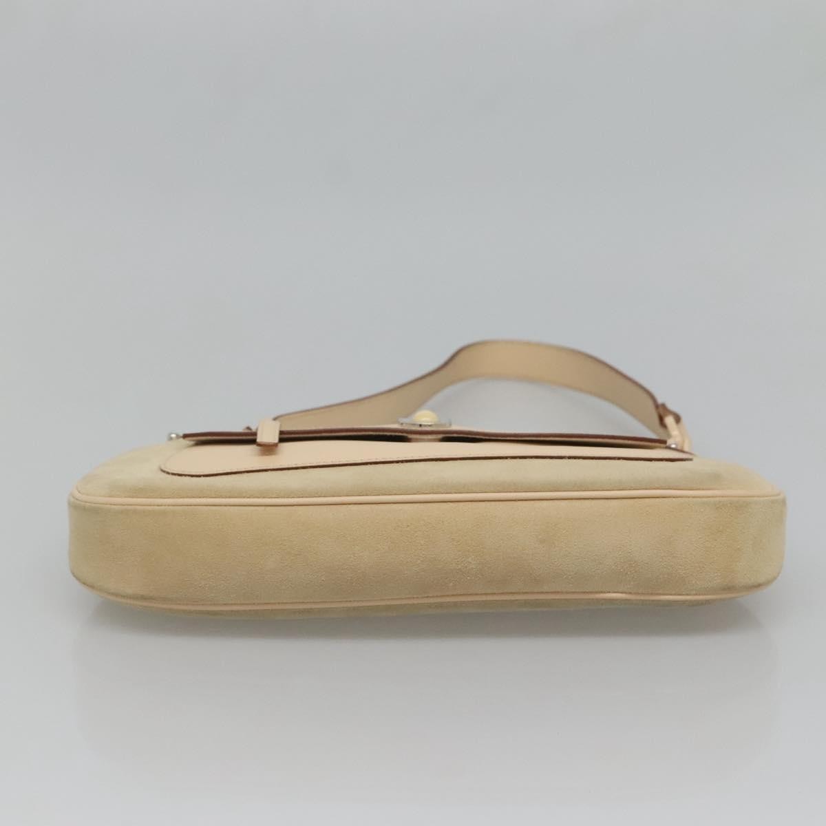 Salvatore Ferragamo Gancini Shoulder Bag Suede, BEIGE, SUEDE, Shoulder bag