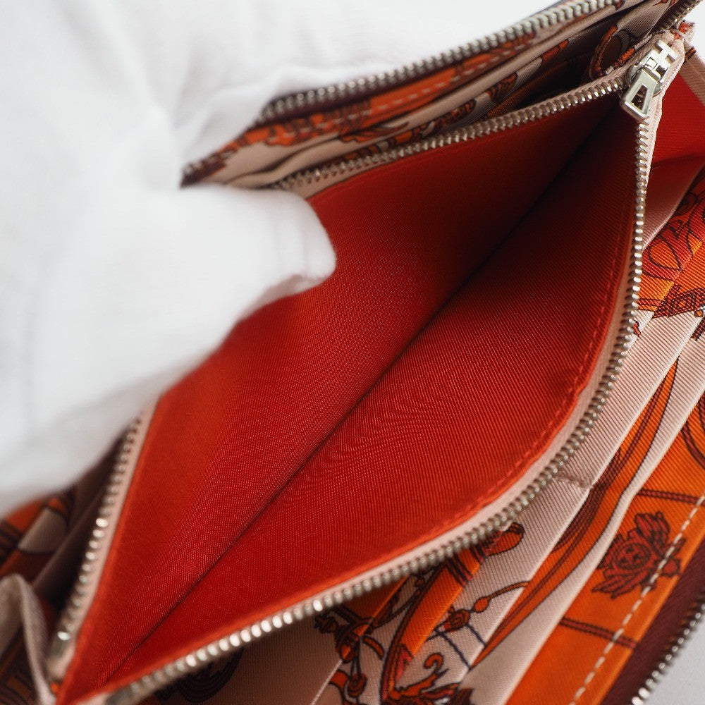 Hermes Azap Zip Around Wallet Silk'in Epsom, RED, LEATHER, Wallets