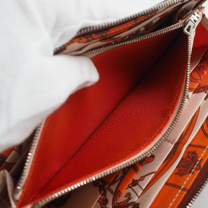 Hermes Azap Zip Around Wallet Silk'in Epsom, RED, LEATHER, Wallets