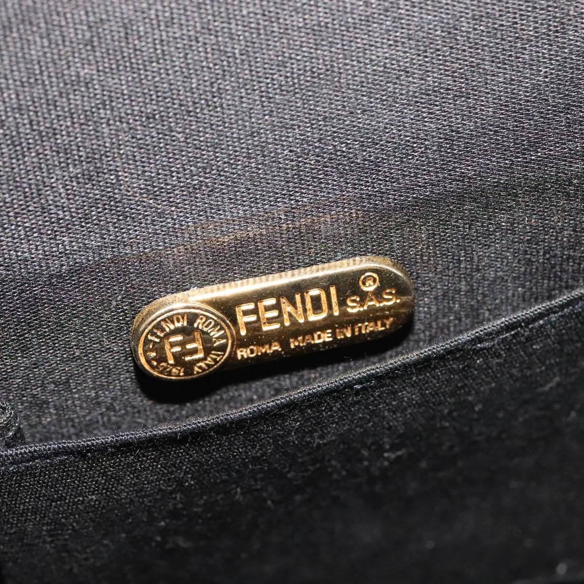 Fendi Vanity Clutch Leather, BROWN, LEATHER, Handbag