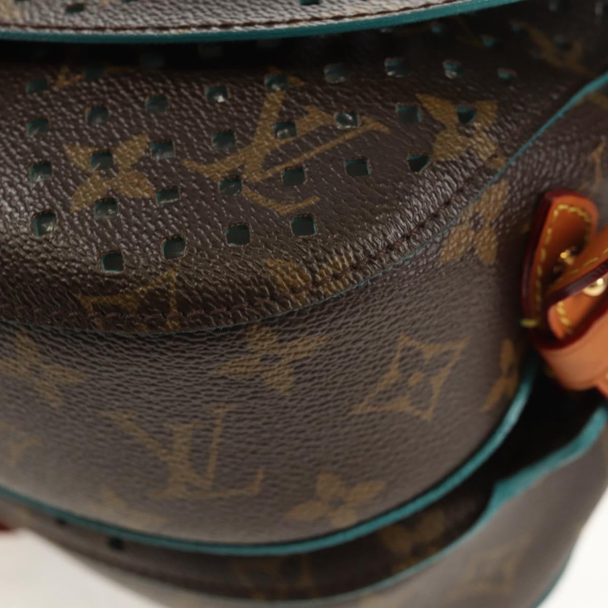Louis Vuitton Flore Saumur Handbag Perforated Monogram Canvas, BROWN, CANVAS, Shoulder bag