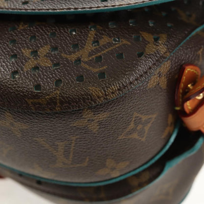Louis Vuitton Flore Saumur Handbag Perforated Monogram Canvas, BROWN, CANVAS, Shoulder bag