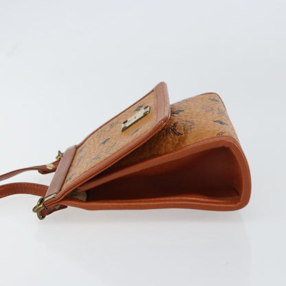 MCM Visetos Shoulder bag Canvas and Leather, BROWN, CANVAS, Shoulder bag