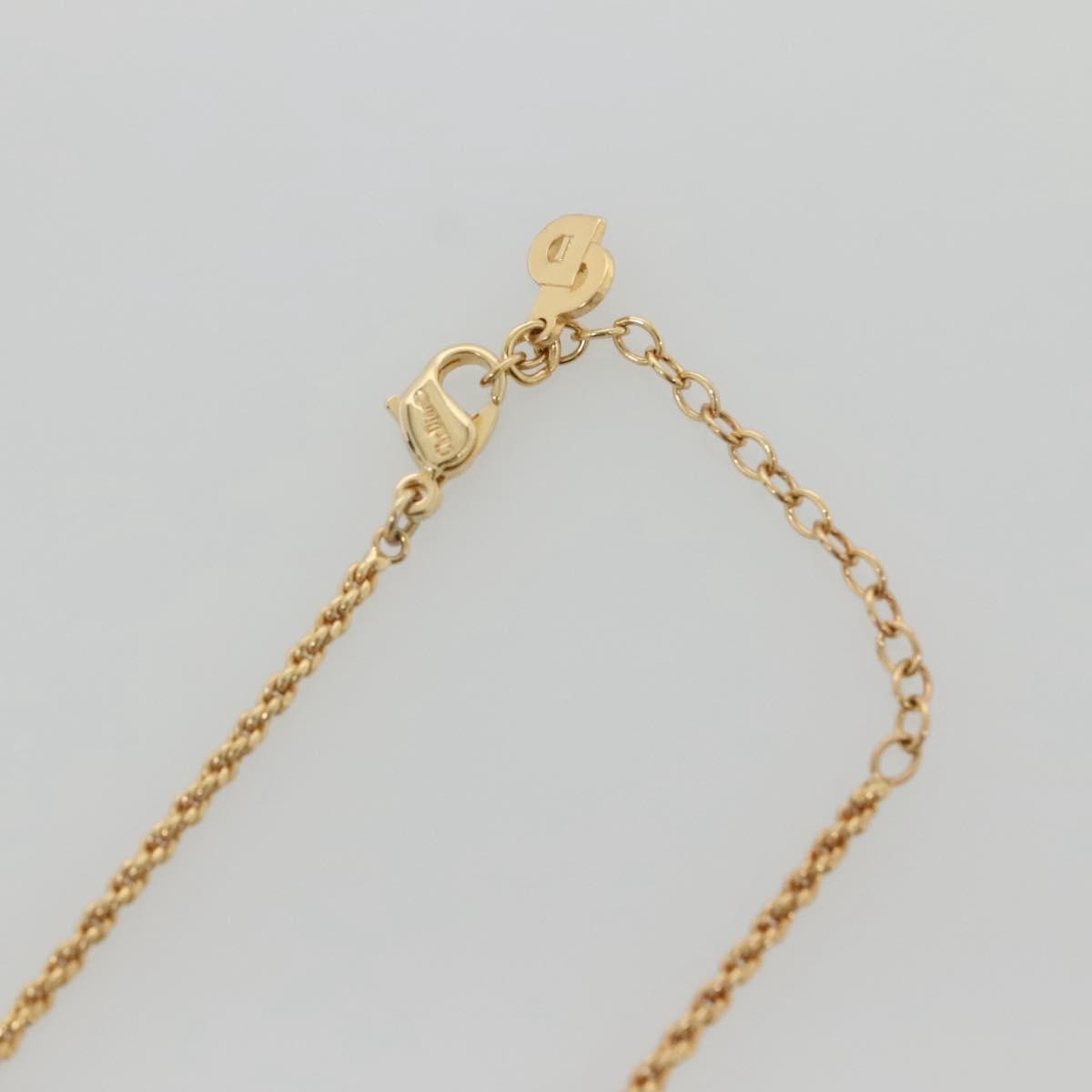 Christian Dior Logo Flower Necklace Metal, GOLD, METAL, Necklace