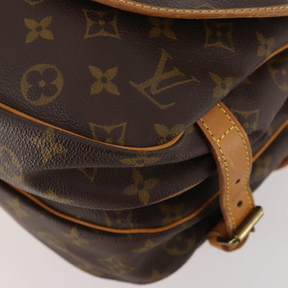 Louis Vuitton Saumur Handbag Monogram Canvas, Brown, Canvas, Shoulder Bag