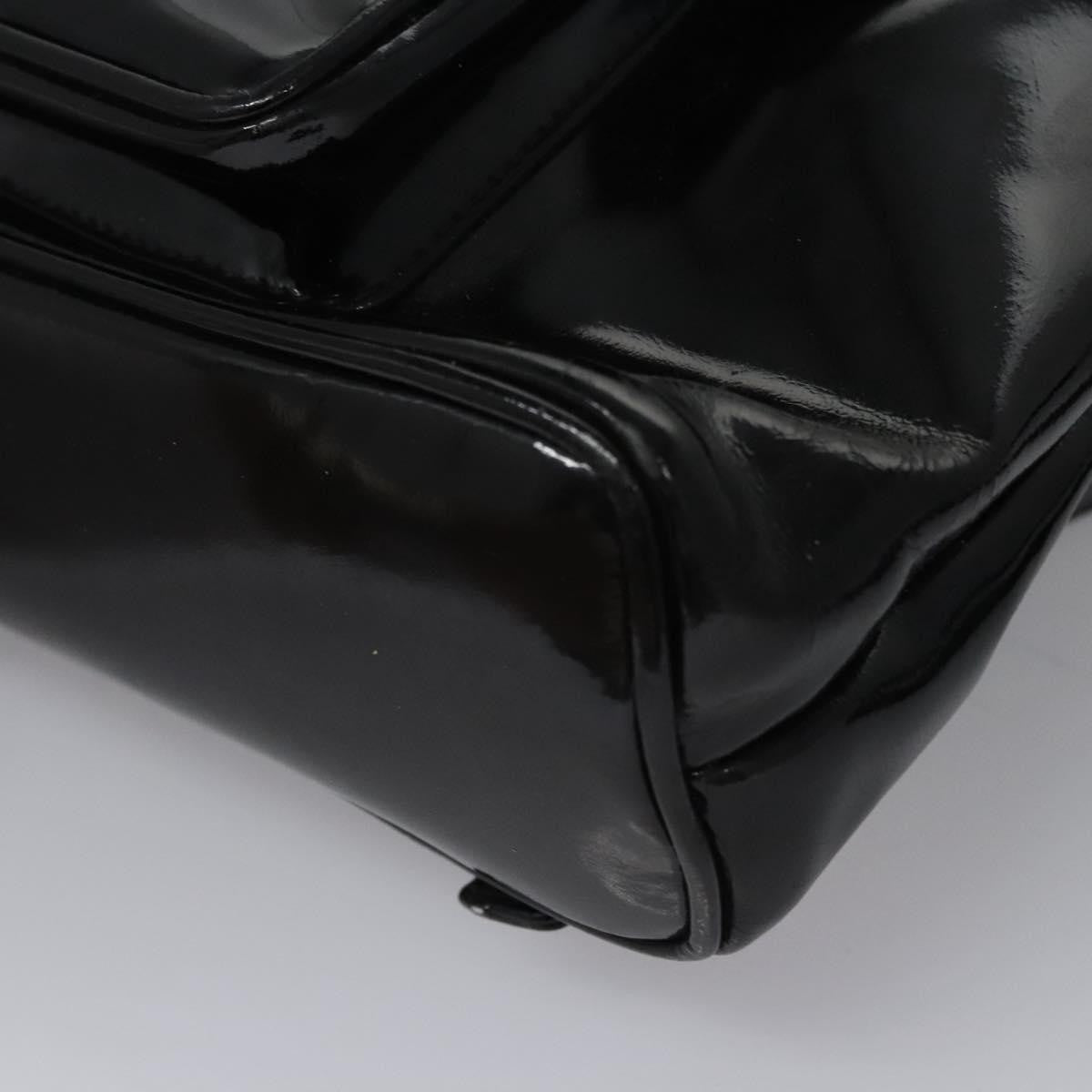 Gucci Vintage Bamboo Backpack Patent, Black, Patent Leather, Backpack