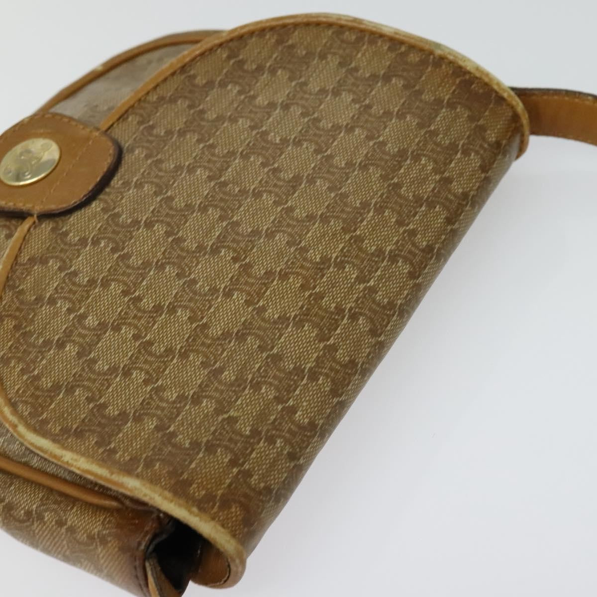 Celine Vintage Macadam Shoulder Bag Canvas, BEIGE, CANVAS, Shoulder bag