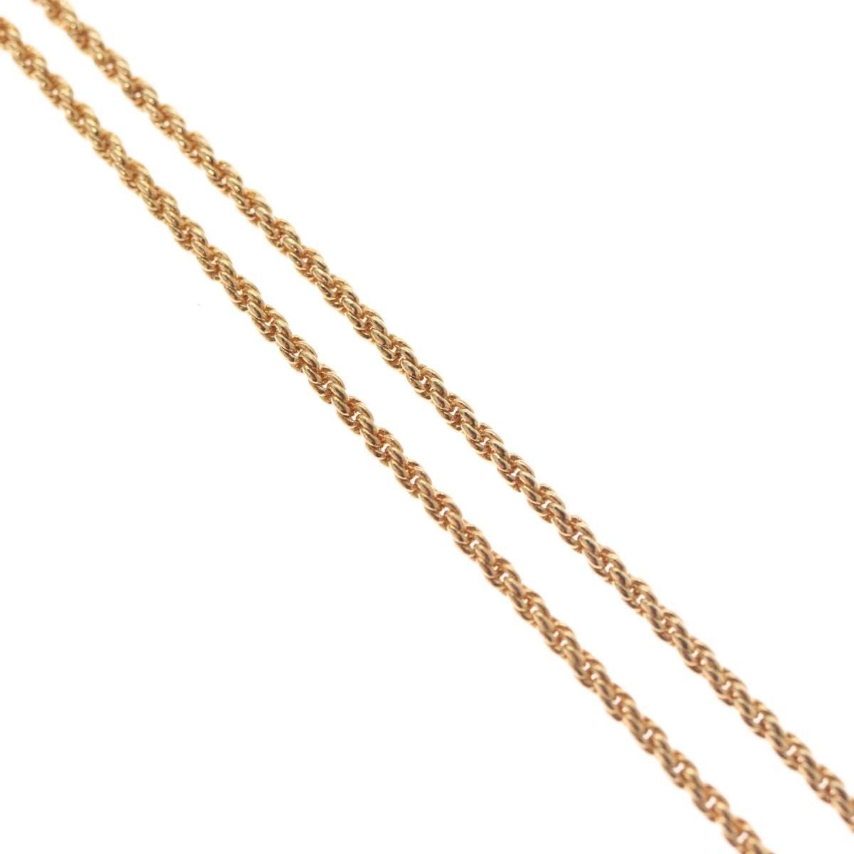 Christian Dior Vintage CD Round Pendant Necklace Metal, GOLD, METAL, Necklace