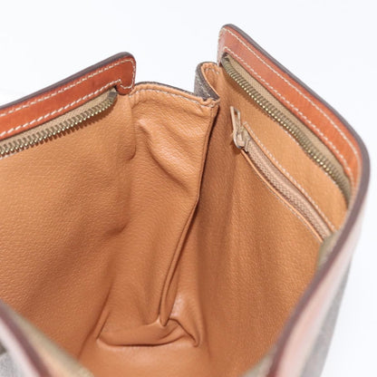 Celine Macadam Pochette Canvas and Leather, BROWN, CANVAS, Clutche & pouche