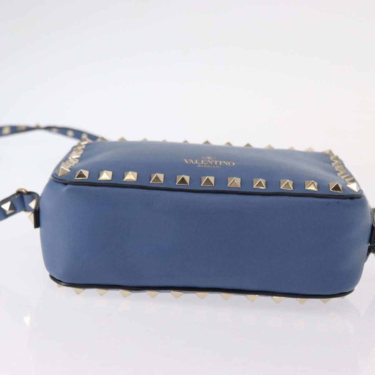 Valentino Garavani Rockstud Camera Crossbody Bag Leather, BLUE, LEATHER, Clutche & pouche
