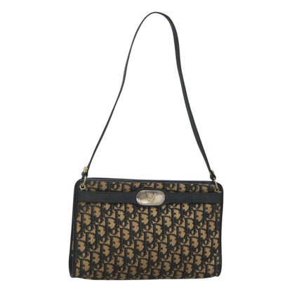 Christian Dior Vintage Trotter Shoulder Bag Canvas, NAVY, CANVAS, Shoulder bag