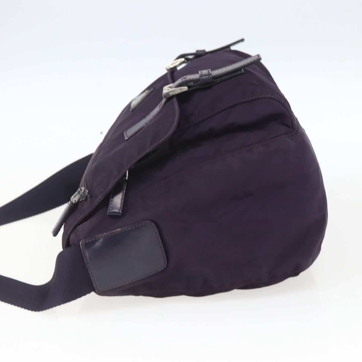Prada Double Buckle Flap Messenger Bag Tessuto, PURPLE, NYLON, Shoulder bag