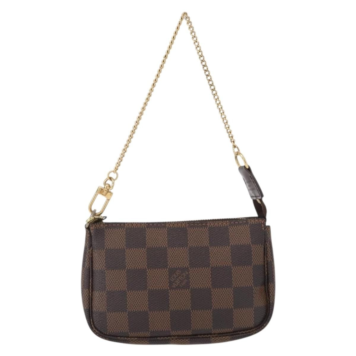 Louis Vuitton Mini pochette accessoires Damier Canvas, BROWN, CANVAS, Clutche & pouche