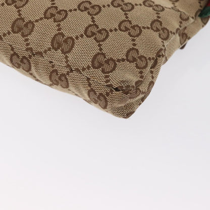 Gucci Vintage Double Belt Bag GG Canvas with Leather, BEIGE, CANVAS, Clutche & pouche