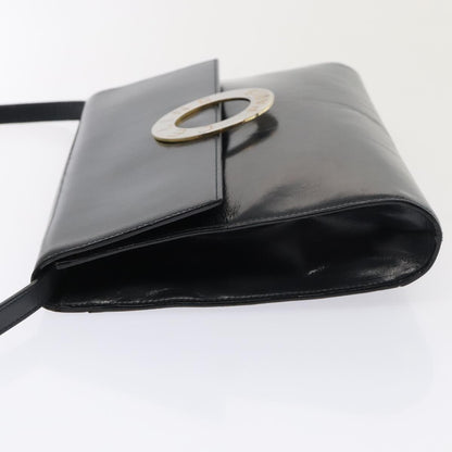 Celine Vintage Circle Logo Crossbody Bag Leather, NAVY, LEATHER, Crossbody bag