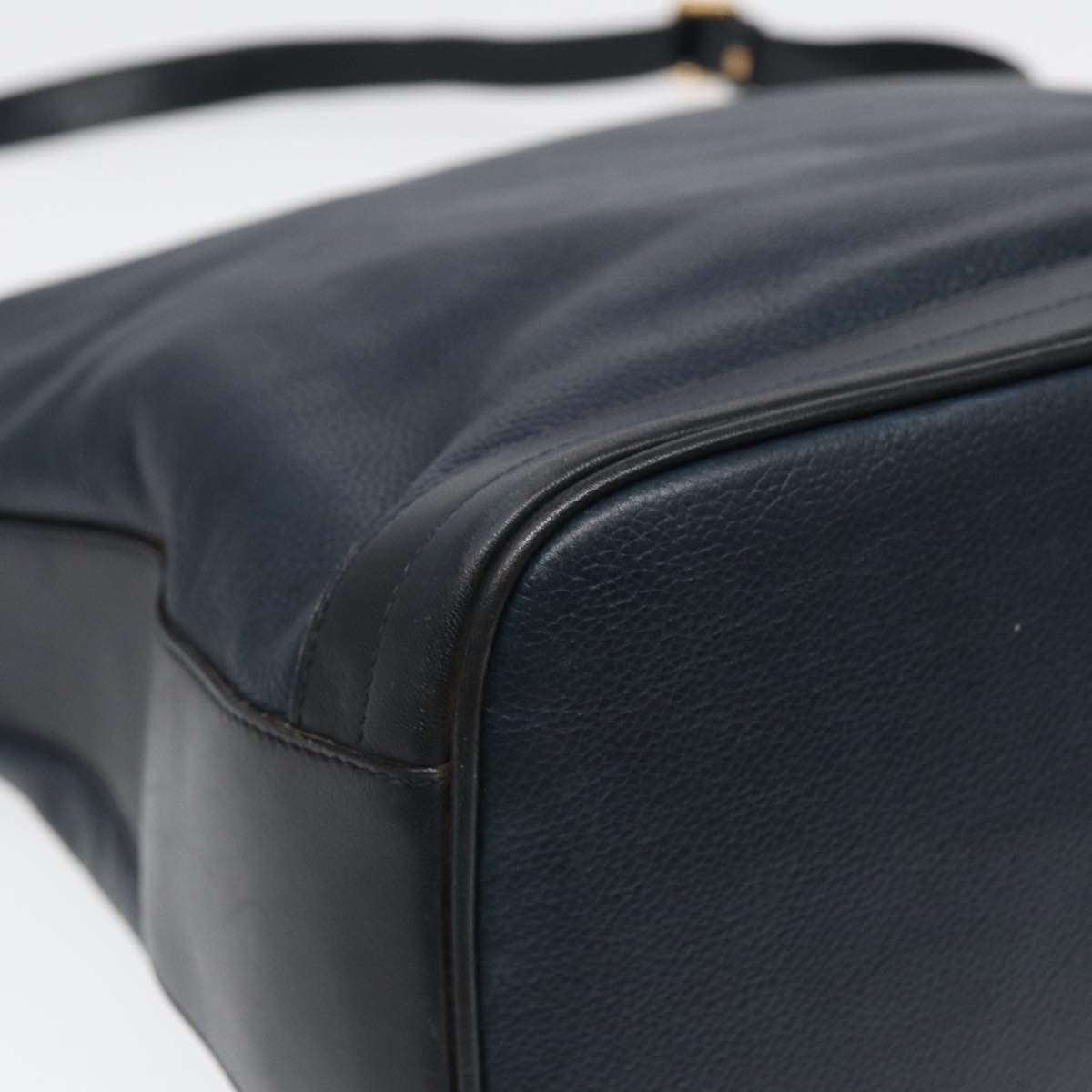 Gucci Vintage Shoulder Bag Leather, NAVY, LEATHER, Shoulder bag