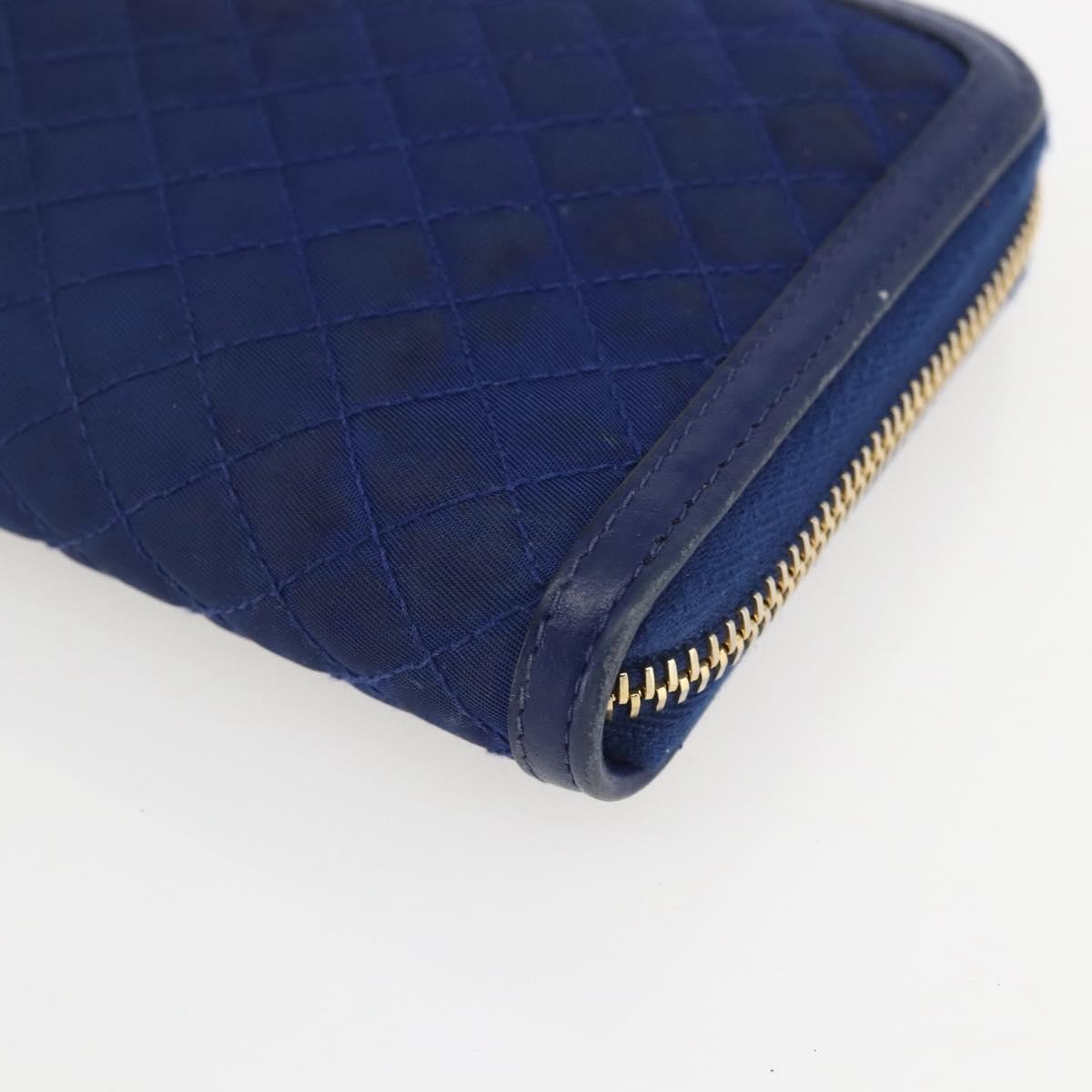 Prada Zip Around Organizer Wallet Saffiano Leather with Applique, BLUE, LEATHER, Wallets