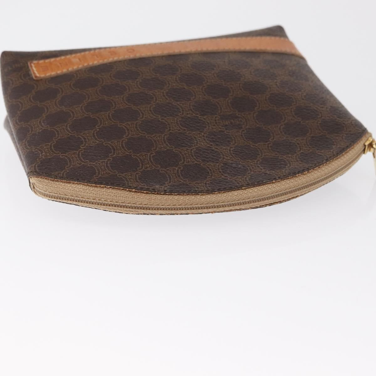 Celine Macadam Pochette Canvas and Leather, BROWN, CANVAS, Clutche & pouche