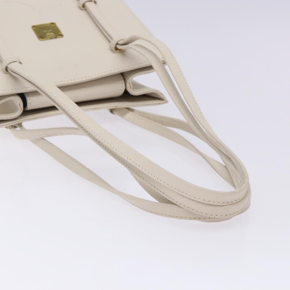 MCM Vintage Shoulder Bag Leather, WHITE, LEATHER, Shoulder bag