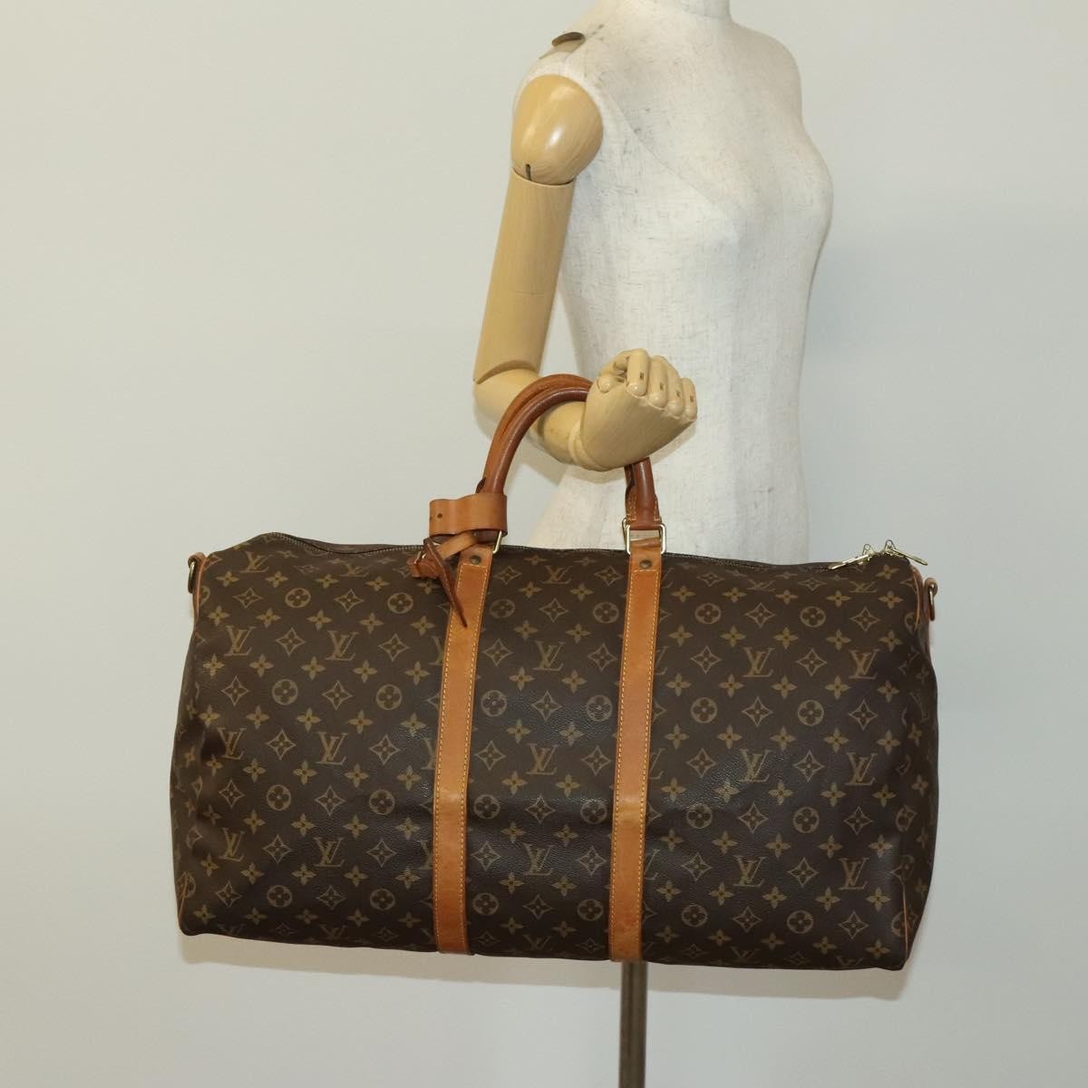 Louis Vuitton Keepall Bag Monogram Canvas, BROWN, CANVAS, Travel bag