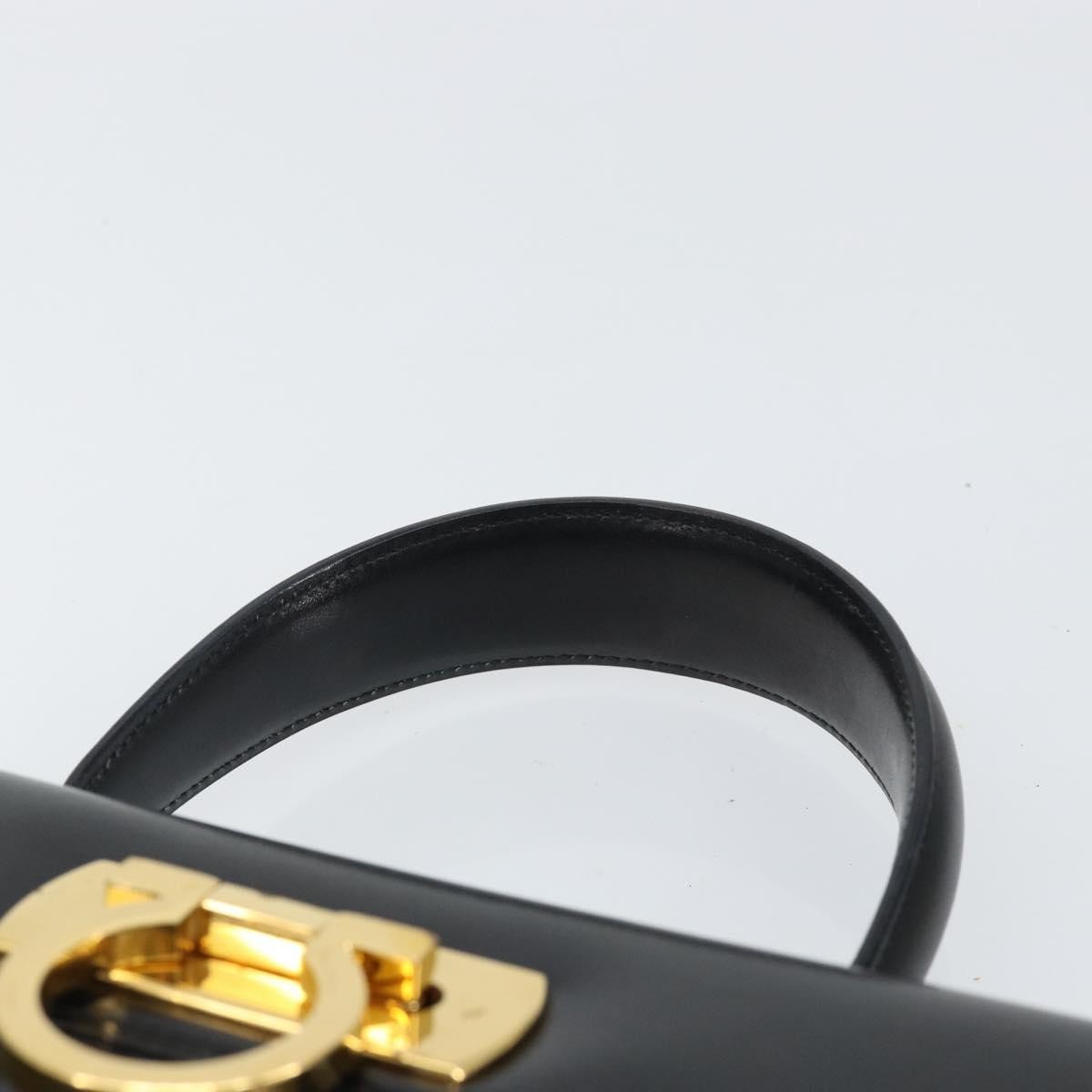 Salvatore Ferragamo Convertible Top Handle Bag Leather, BLACK, LEATHER, Handbag