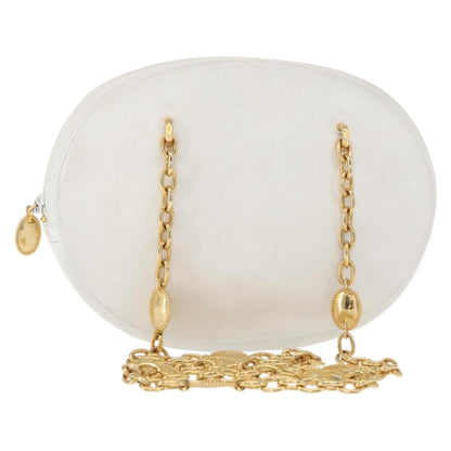 Christian Dior Vintage Zip Shoulder Bag Leather, WHITE, LEATHER, Shoulder bag