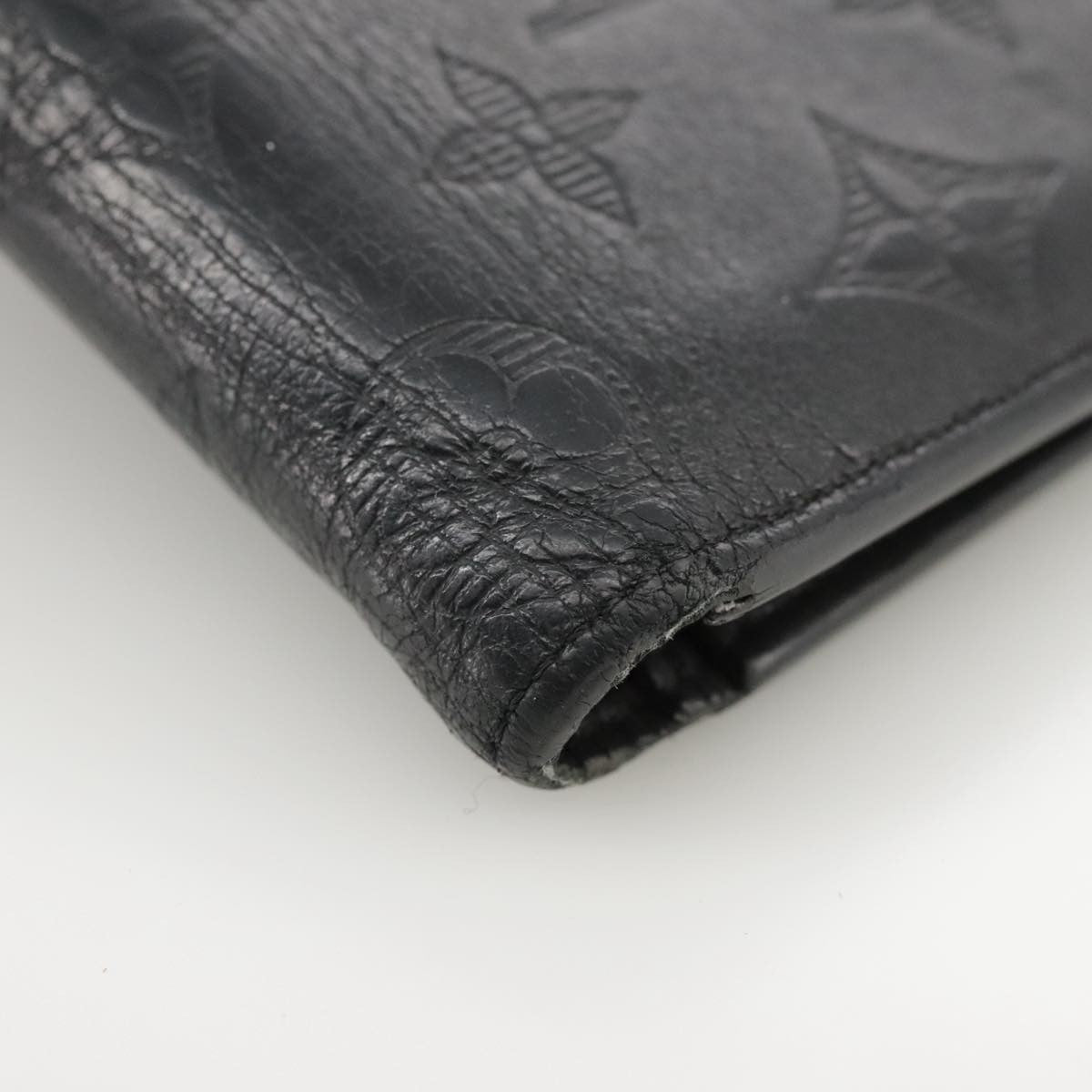 Louis Vuitton Brazza Long Bifold wallet Monogram shadow, BLACK, LEATHER, Wallets