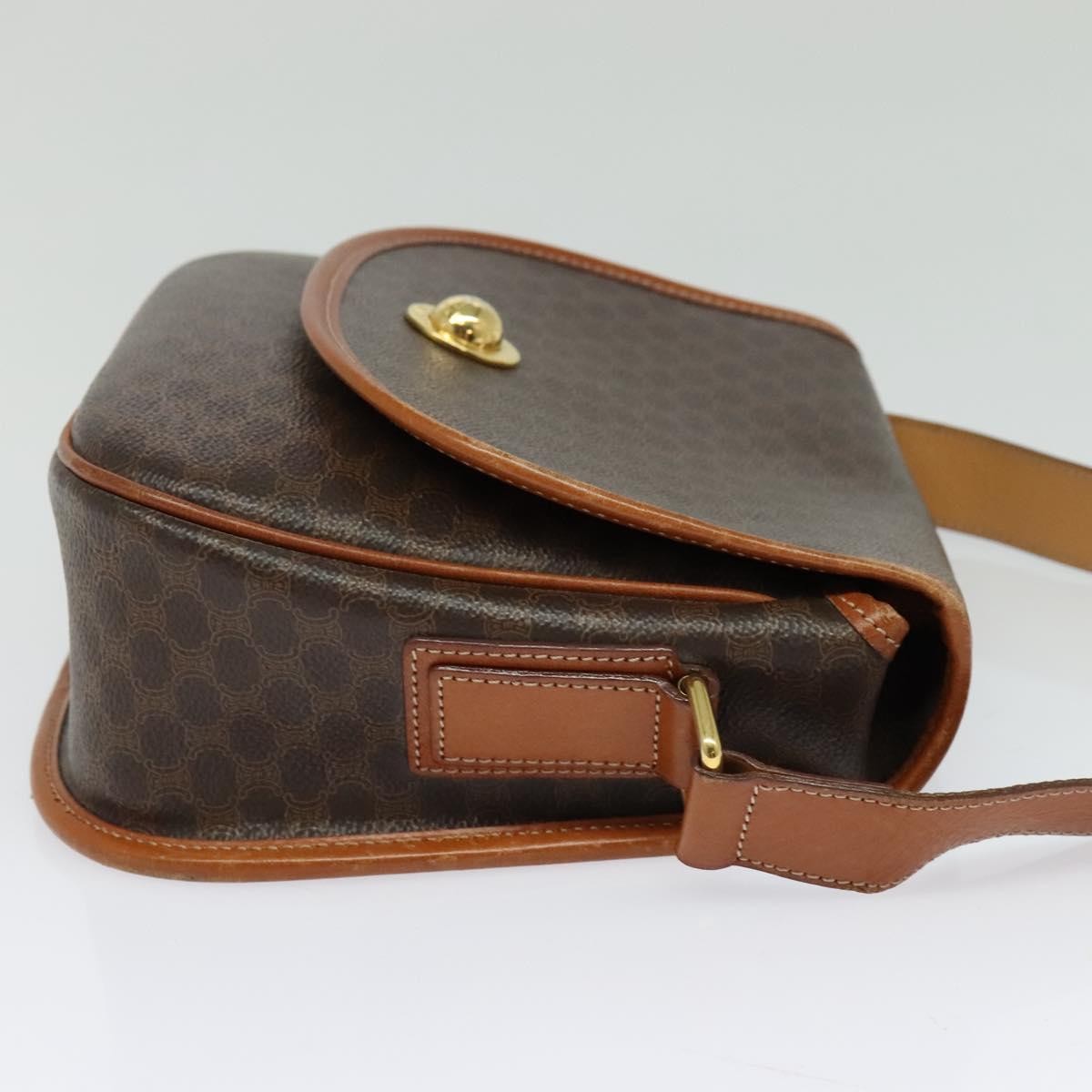 Celine Macadam Shoulder Bag PVC Leather, BROWN, CANVAS, Shoulder bag