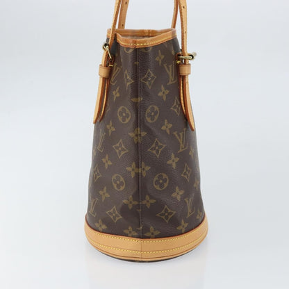 Louis Vuitton Petit Bucket Bag Monogram Canvas, BROWN, CANVAS, Tote bag