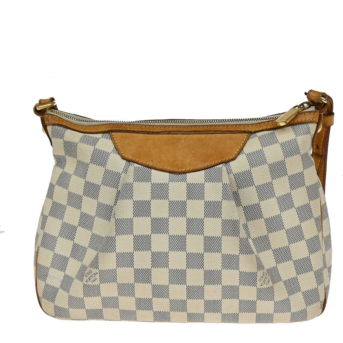 Louis Vuitton Siracusa Handbag Damier, WHITE, CANVAS, Shoulder bag