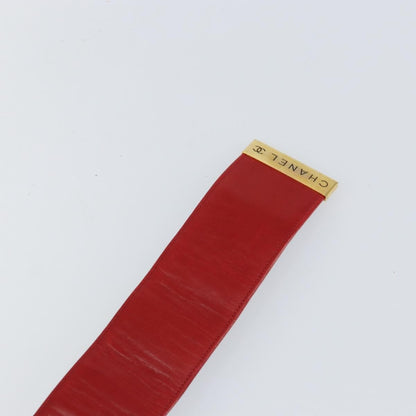 Chanel Square Buckle Belt Leather, RED, LEATHER, Belts