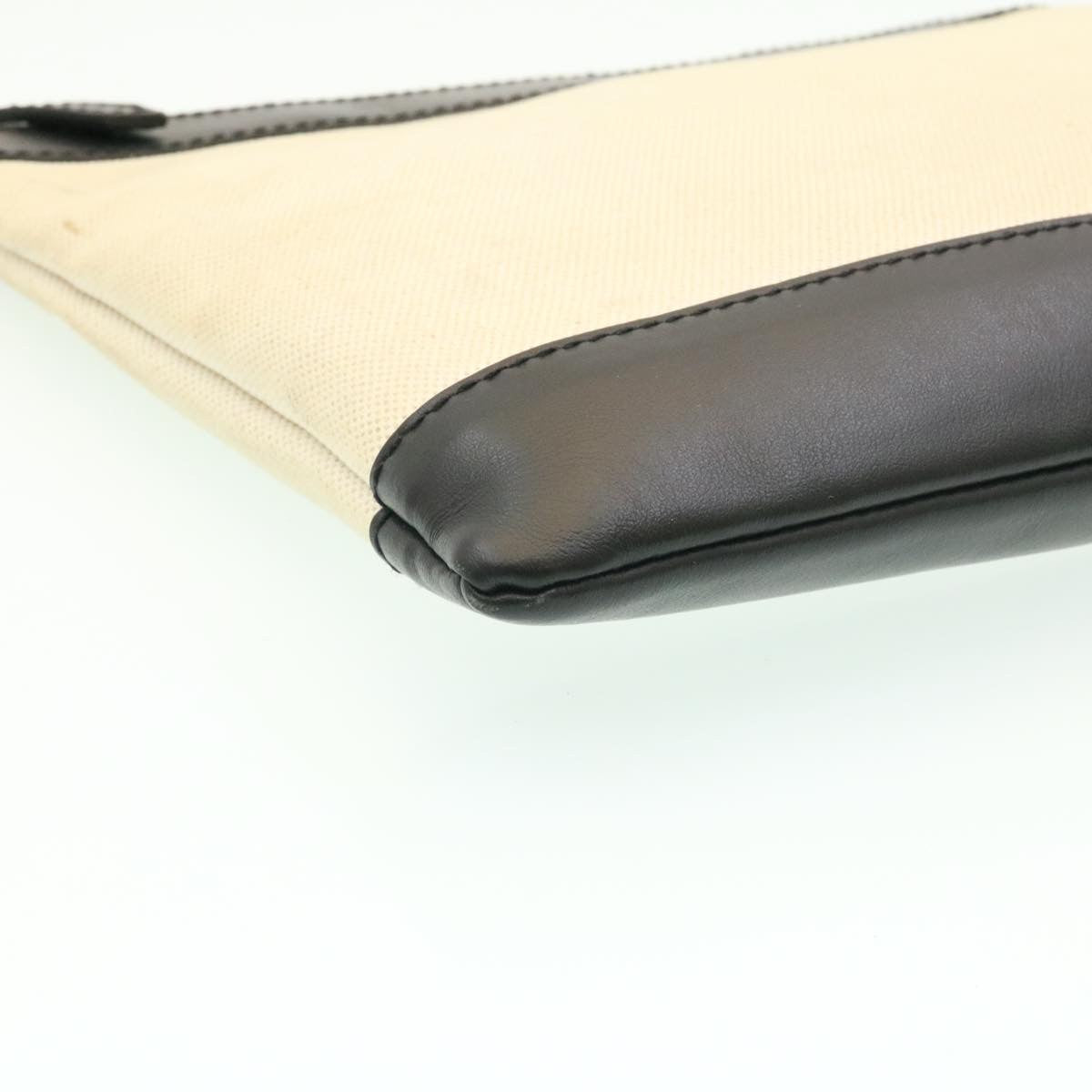 Balenciaga Navy Pochette Canvas and Leather, BEIGE, CANVAS, Clutche & pouche