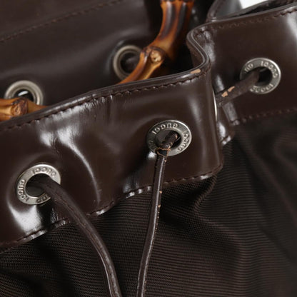 Gucci Vintage Bamboo Sling Backpack Nylon, BROWN, NYLON, Backpack