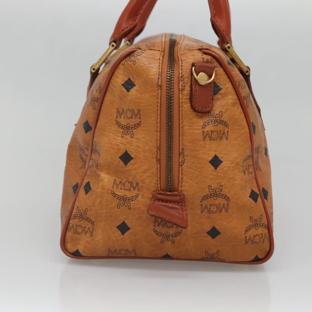 MCM Visetos Handbag Canvas and Leather, BROWN, PVC, Handbag