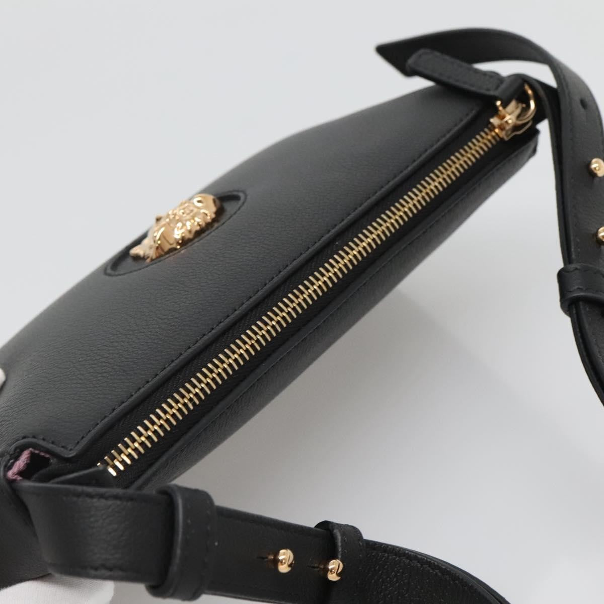Versace Medusa Shoulder Bag Leather, BLACK, LEATHER, Shoulder bag