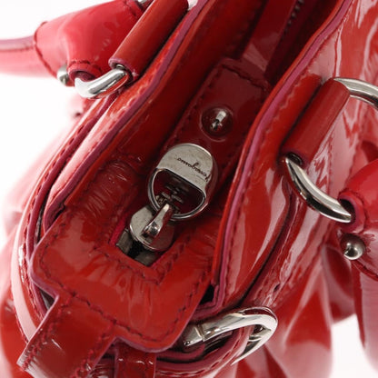 Salvatore Ferragamo Gancini handbag Patent leather, RED, PATENT_LEATHER, Handbag