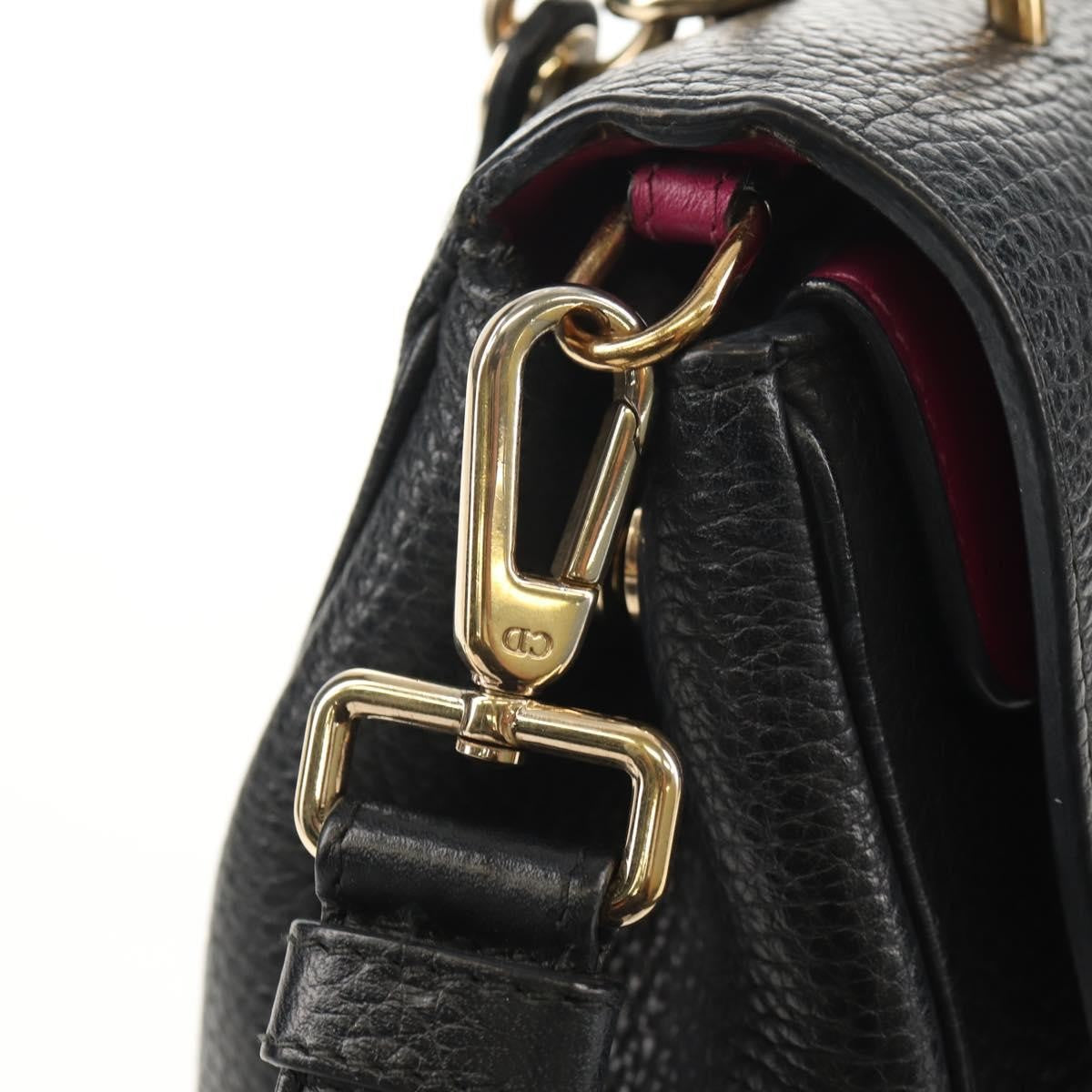Christian Dior Lady Dior Bag Leather, BLACK, LEATHER, Handbag