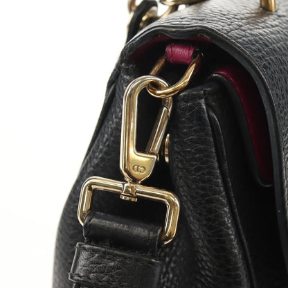 Christian Dior Lady Dior Bag Leather, BLACK, LEATHER, Handbag