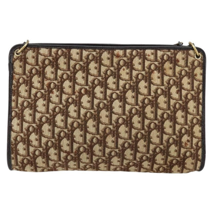 Christian Dior Vintage Trotter Shoulder Bag Canvas, BEIGE, CANVAS, Shoulder bag