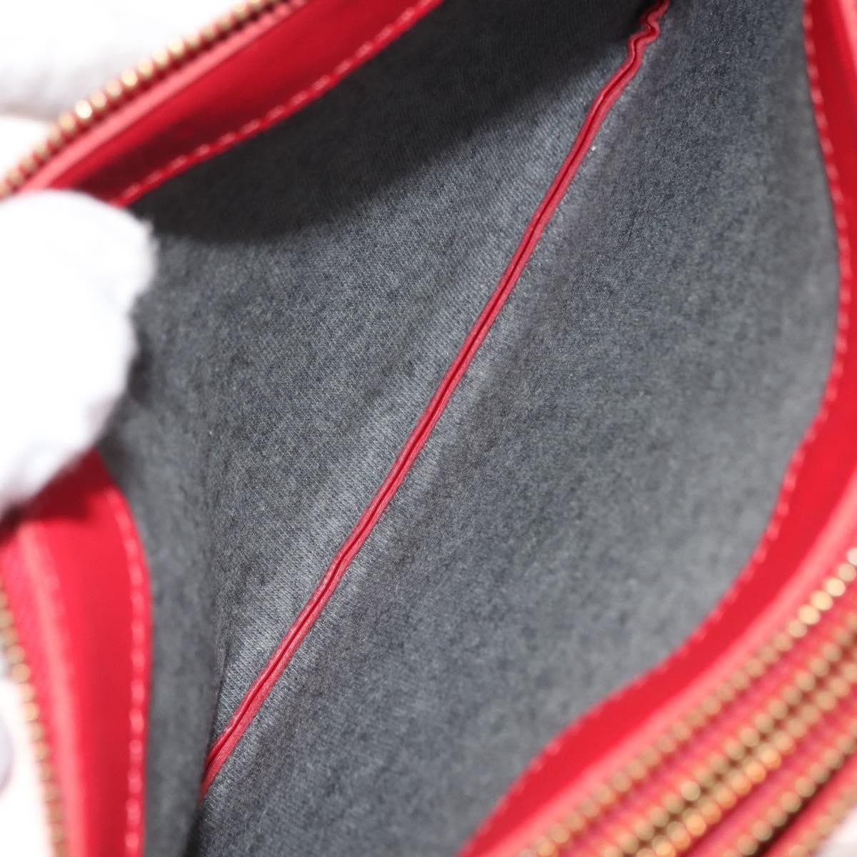 Celine Trio Crossbody Bag Leather, RED, LEATHER, Crossbody bag