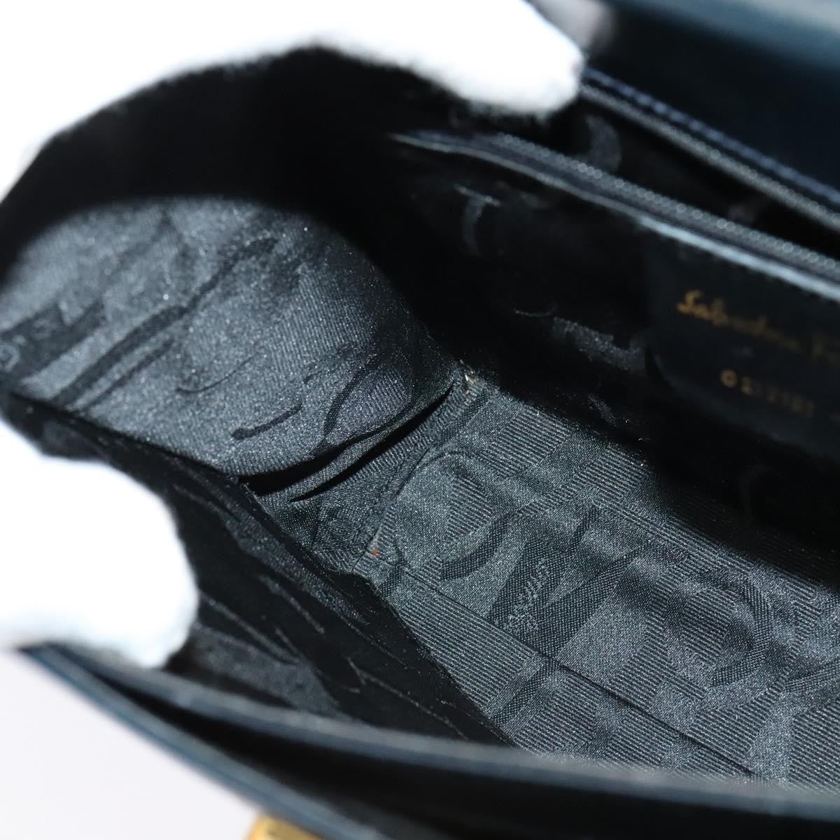 Salvatore Ferragamo Gancini Convertible Top Handle Bag Leather, BLACK, LEATHER, Handbag