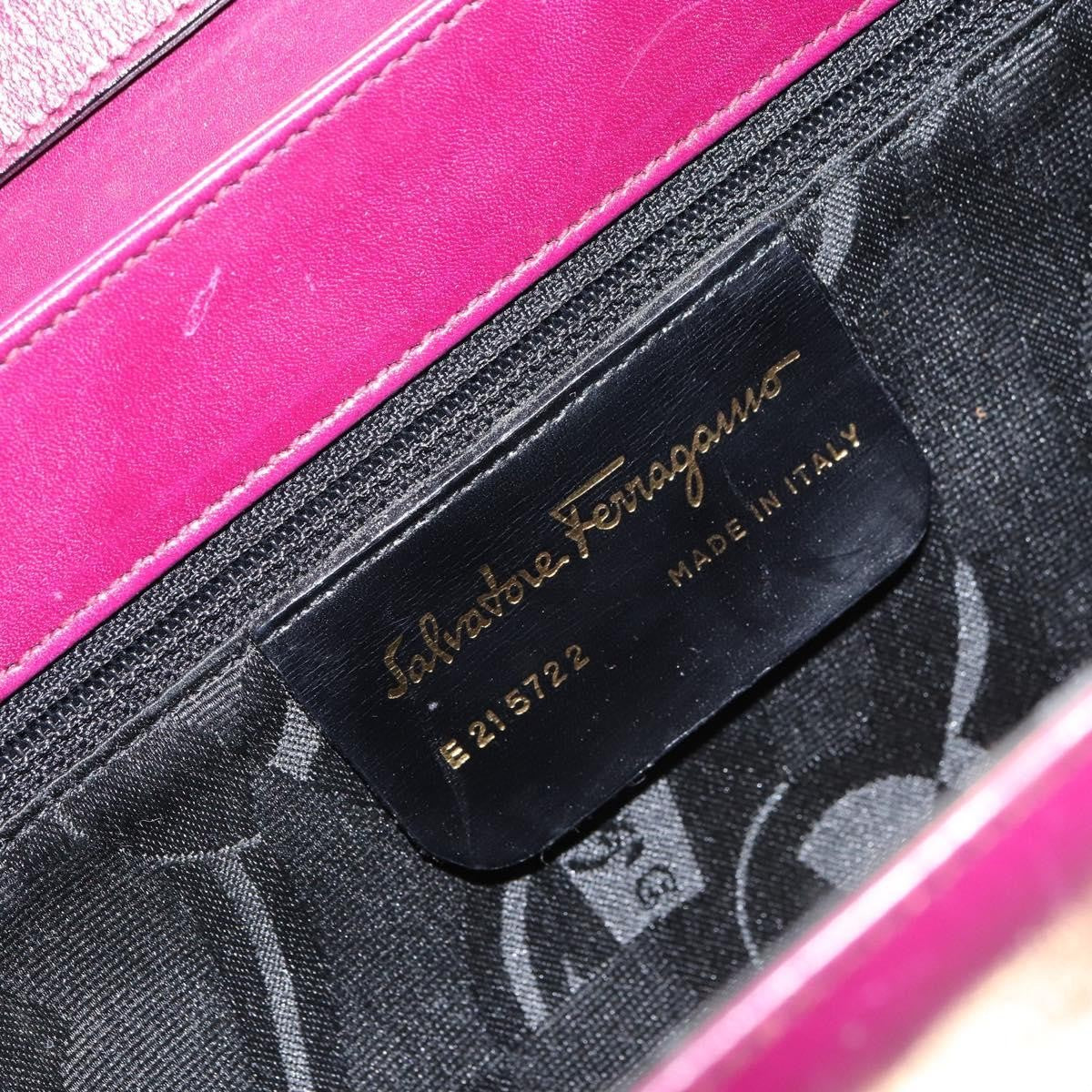 Salvatore Ferragamo Gancini Shoulder Bag Leather, PURPLE, LEATHER, Shoulder bag