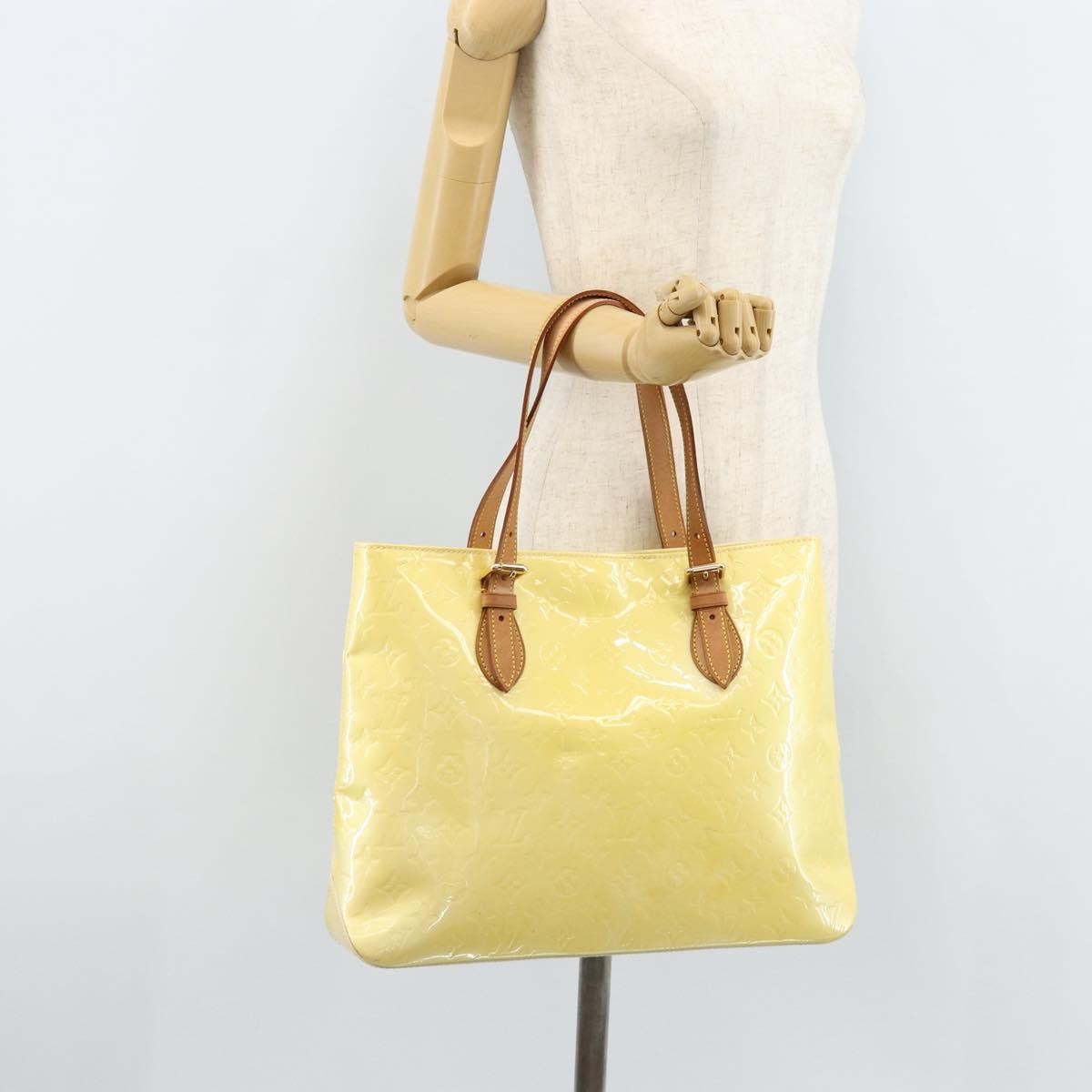 Louis Vuitton Brentwood Handbag Monogram Vernis, YELLOW, PATENT_LEATHER, Tote bag
