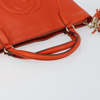 Gucci Soho Working Tote Leather, ORANGE, LEATHER, Handbag
