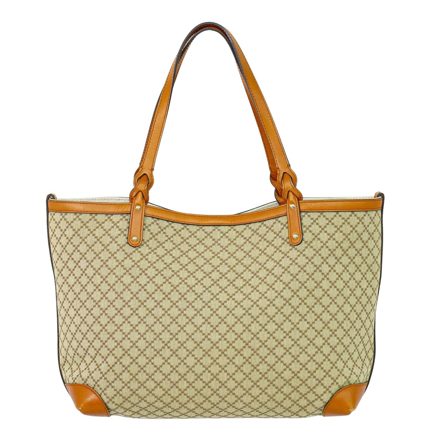 Gucci Craft Tote Diamante Canvas with Leather, BEIGE, CANVAS, Tote bag