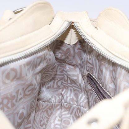 Salvatore Ferragamo Marisa Satchel Leather, ECRU, LEATHER, Handbag