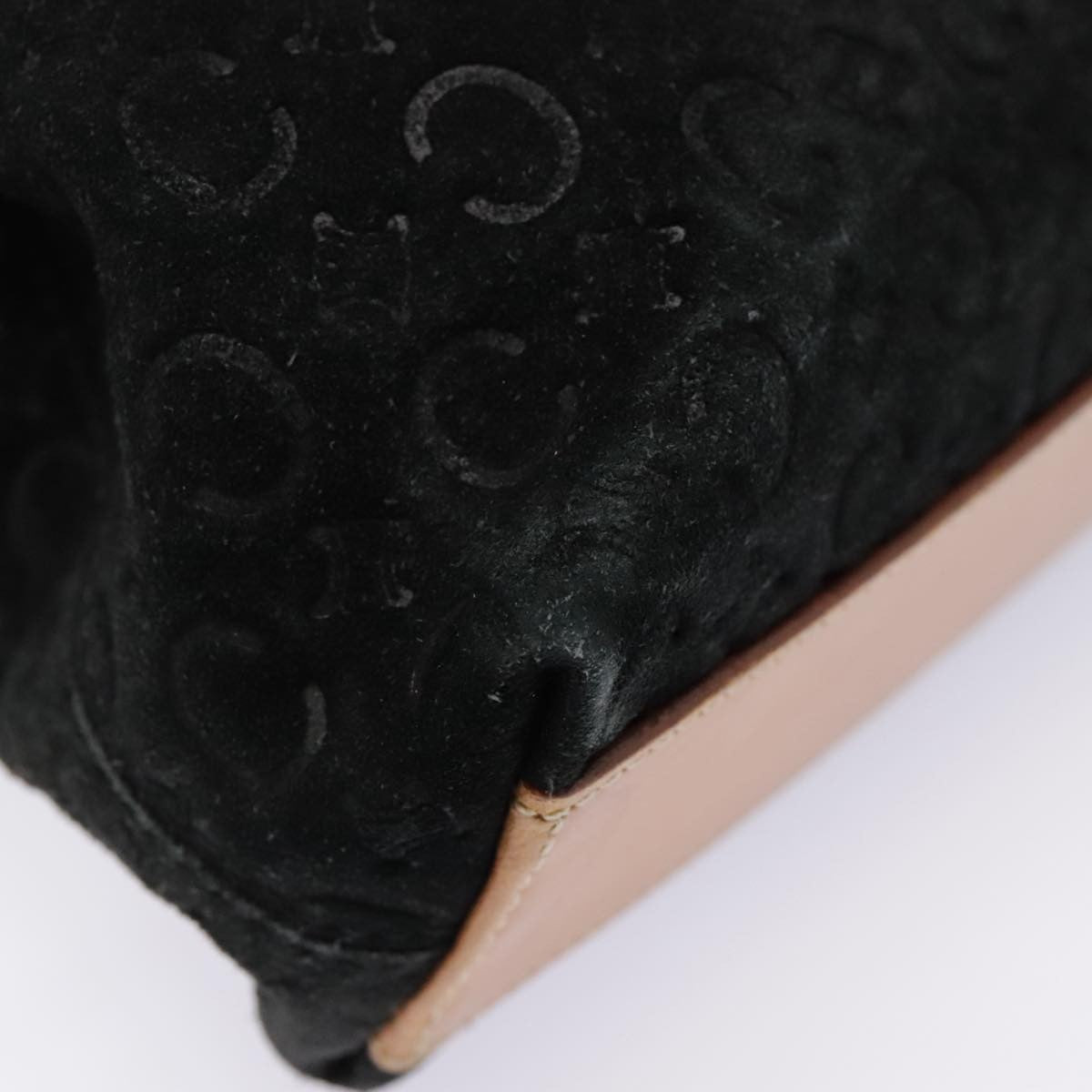 Celine Vintage Macadam Handbag Canvas, BLACK, CANVAS, Handbag